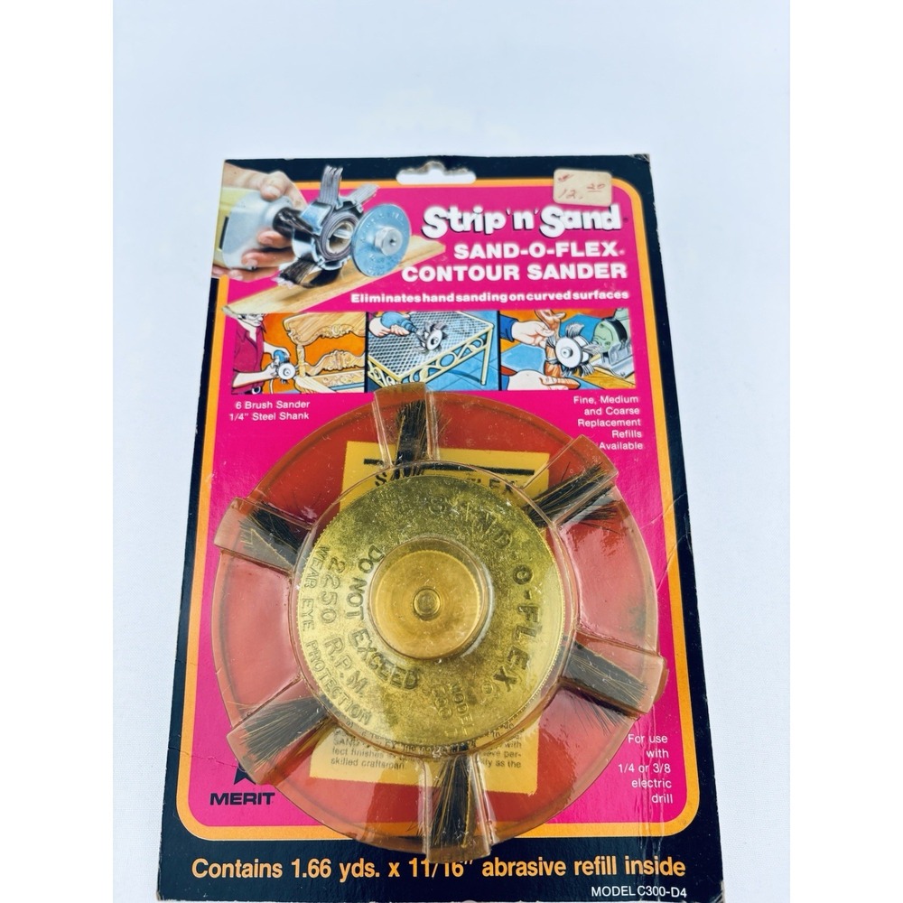 Vintage‎ Strip 'N' Sand Merit Sand-O-Flex Contour Sander Wheel  C300-D4 NOS